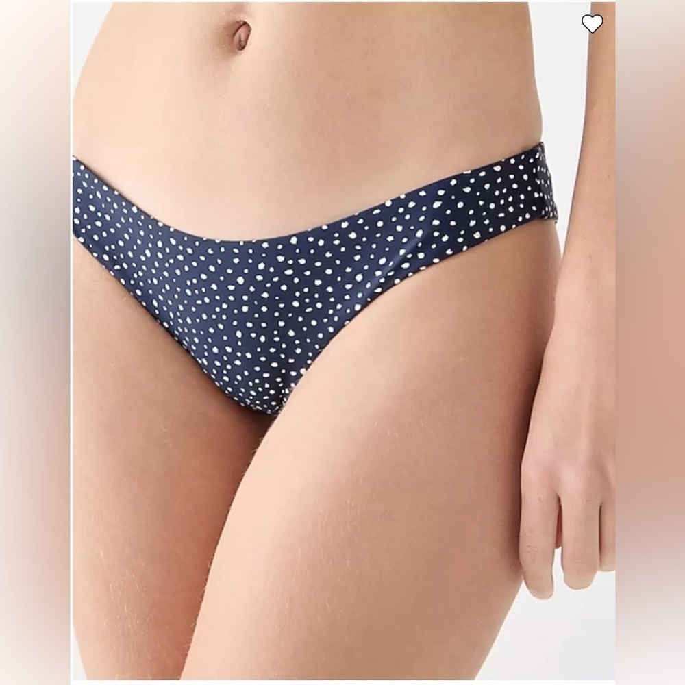NWT J. Crew Hipster Navy Polkadot Bikini Bottom Low Rise, Moderate Coverage, XXL